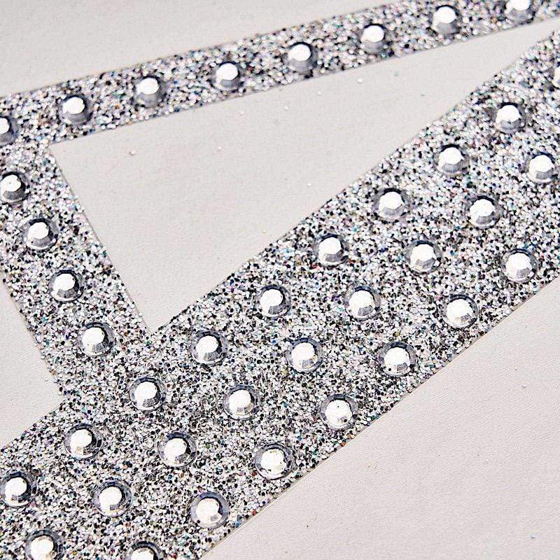 6" tall Letter Self-Adhesive Rhinestones Gem Sticker - Silver