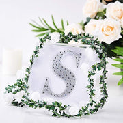 6" tall Letter Self-Adhesive Rhinestones Gem Sticker - Silver