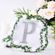 6" tall Letter Self-Adhesive Rhinestones Gem Sticker - Silver