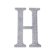 6" tall Letter Self-Adhesive Rhinestones Gem Sticker - Silver DIA_NUM_GLIT6_SILV_H