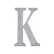6" tall Letter Self-Adhesive Rhinestones Gem Sticker - Silver DIA_NUM_GLIT6_SILV_K