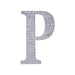 6" tall Letter Self-Adhesive Rhinestones Gem Sticker - Silver DIA_NUM_GLIT6_SILV_P