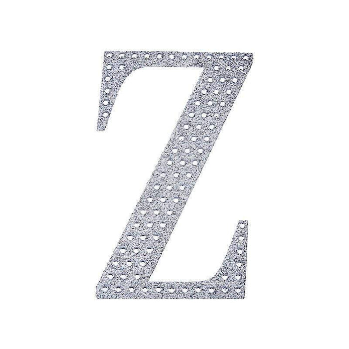 6" tall Letter Self-Adhesive Rhinestones Gem Sticker - Silver DIA_NUM_GLIT6_SILV_Z