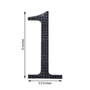 6" tall Number Self-Adhesive Rhinestones Gem Stickers - Black