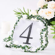 6" tall Number Self-Adhesive Rhinestones Gem Stickers - Black