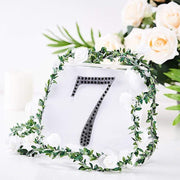6" tall Number Self-Adhesive Rhinestones Gem Stickers - Black