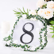 6" tall Number Self-Adhesive Rhinestones Gem Stickers - Black