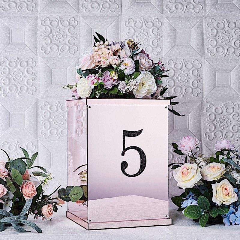 6" tall Number Self-Adhesive Rhinestones Gem Stickers - Black