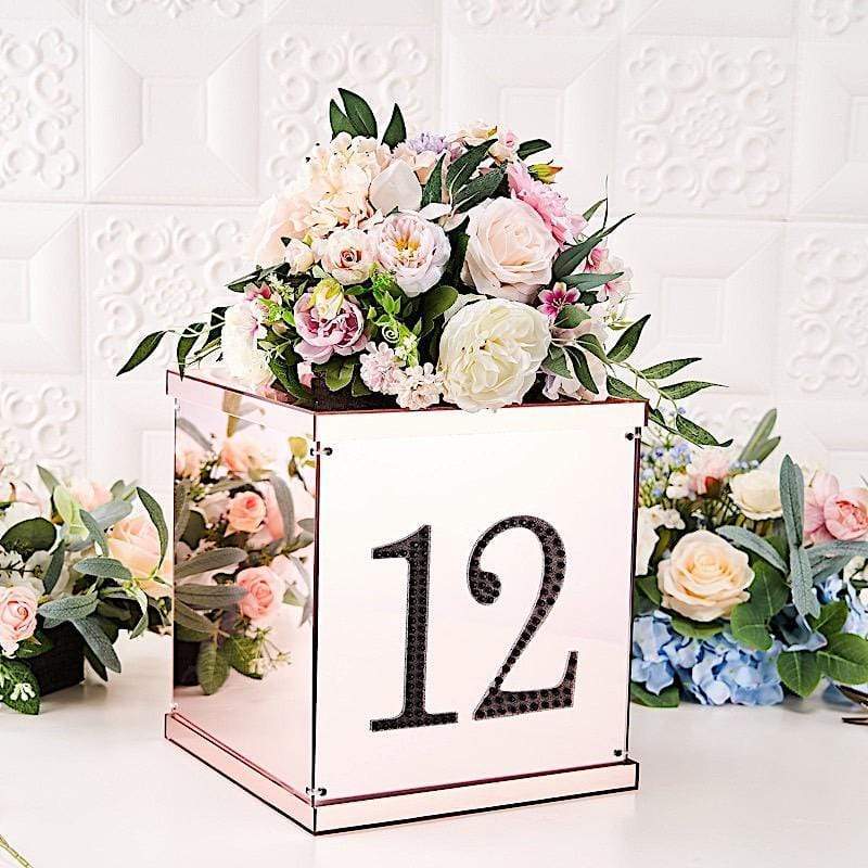 6" tall Number Self-Adhesive Rhinestones Gem Stickers - Black