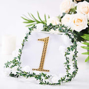 6" tall Number Self-Adhesive Rhinestones Gem Stickers - Gold