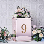 6" tall Number Self-Adhesive Rhinestones Gem Stickers - Gold