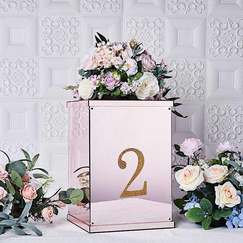 6" tall Number Self-Adhesive Rhinestones Gem Stickers - Gold