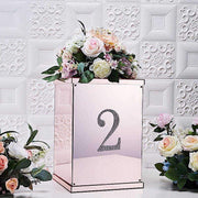 6" tall Number Self-Adhesive Rhinestones Gem Stickers - Silver