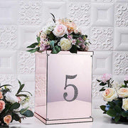 6" tall Number Self-Adhesive Rhinestones Gem Stickers - Silver