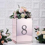 6" tall Number Self-Adhesive Rhinestones Gem Stickers - Silver