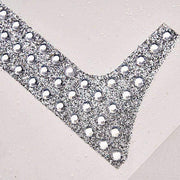6" tall Number Self-Adhesive Rhinestones Gem Stickers - Silver