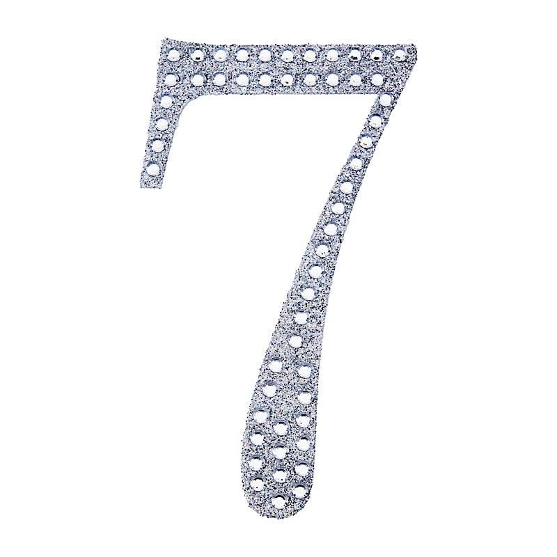 6" tall Number Self-Adhesive Rhinestones Gem Stickers - Silver DIA_NUM_GLIT6_SILV_7