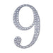 6" tall Number Self-Adhesive Rhinestones Gem Stickers - Silver DIA_NUM_GLIT6_SILV_9