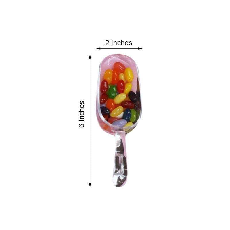 6 Treats and Candy Table Scoopers - Clear - Disposable Tableware PLST_SCOOP_CLR