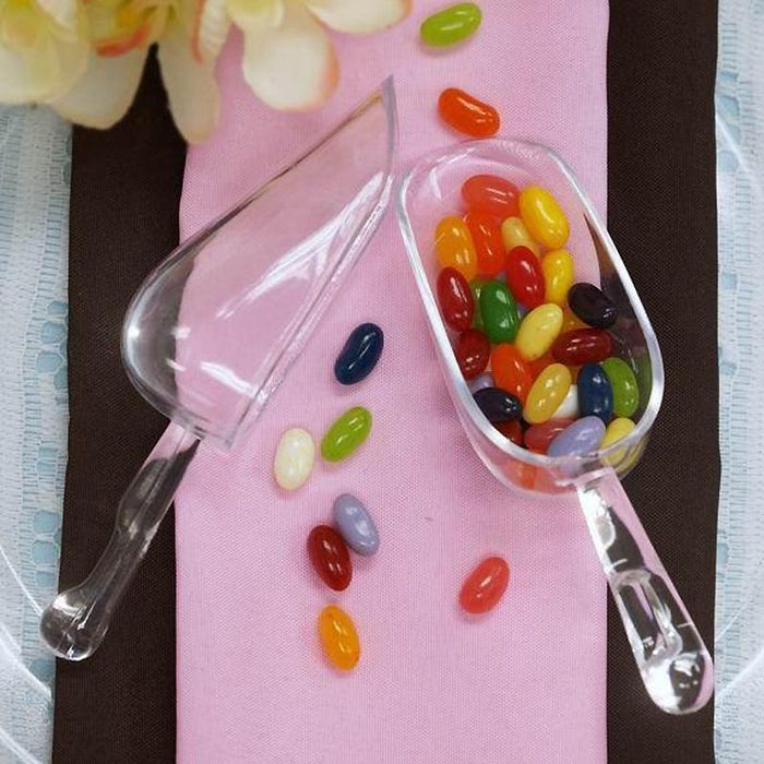 6 Treats and Candy Table Scoopers - Clear - Disposable Tableware PLST_SCOOP_CLR