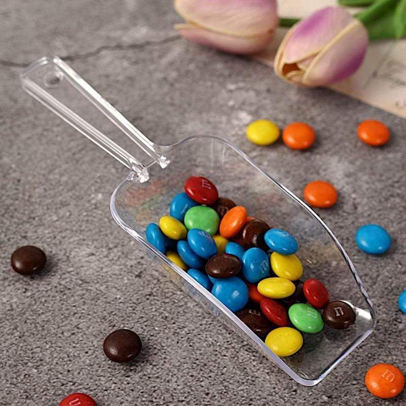6 Treats and Candy Table Scoopers - Clear - Disposable Tableware PLST_SCOOP_CLR