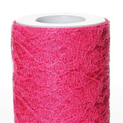 6" x 10 yards Glittered Lace Fabric Bolt - Fuchsia TUL_B6_033