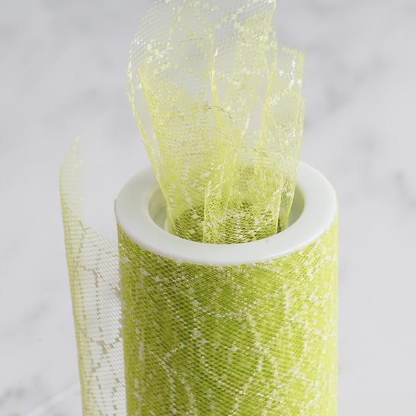 6" x 10 yards Wedding Tulle Roll with Marble Glitter - Apple Green TULA06_0610_APPL
