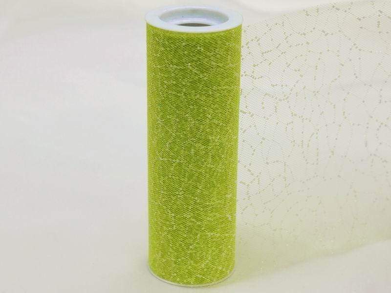 6" x 10 yards Wedding Tulle Roll with Marble Glitter