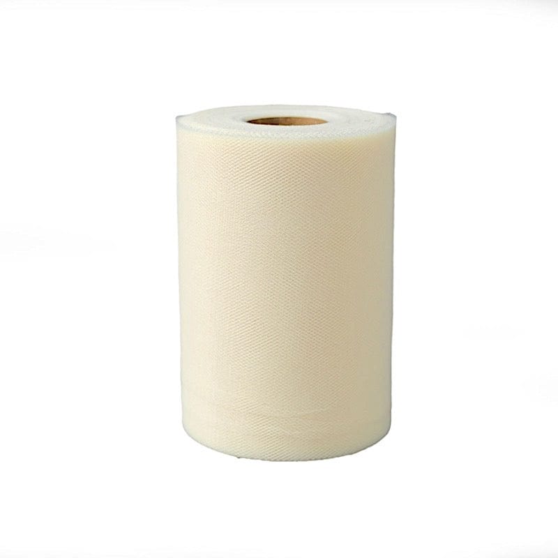 6" x 100 yards Wedding Tulle Roll TUL_6ROL_100YD_IVR