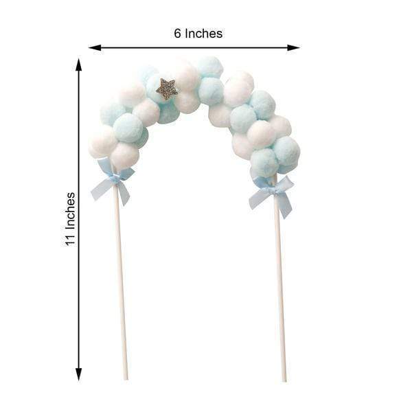 6" x 11" Cotton Balls Arch Cake Topper