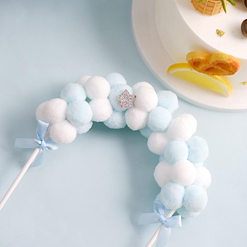 6" x 11" Cotton Balls Arch Cake Topper