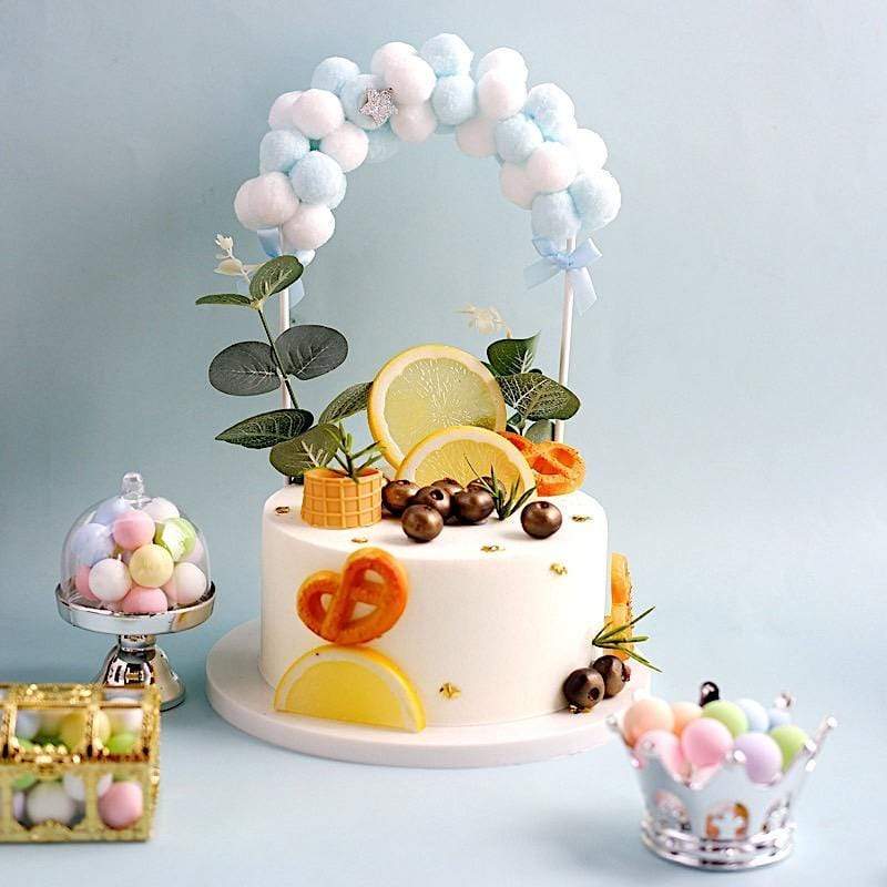 6" x 11" Cotton Balls Arch Cake Topper