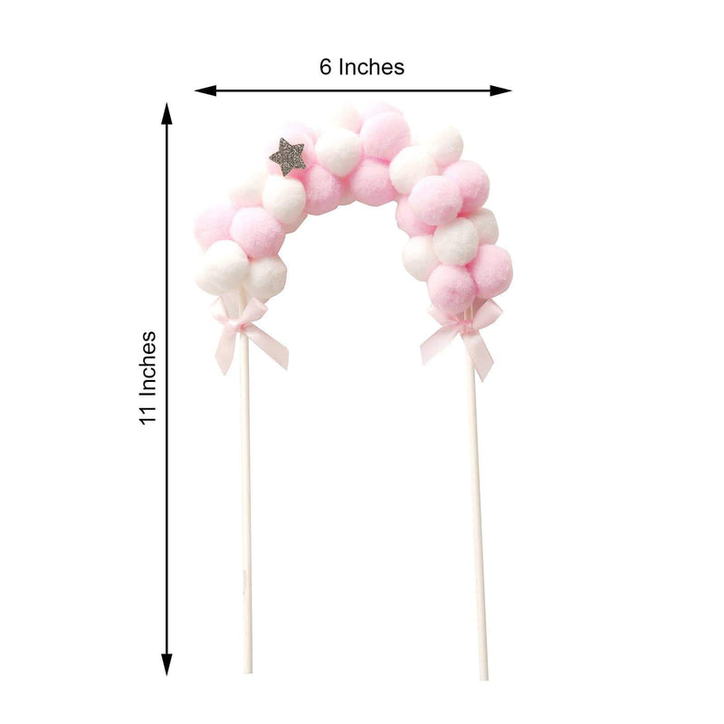 6" x 11" Cotton Balls Arch Cake Topper