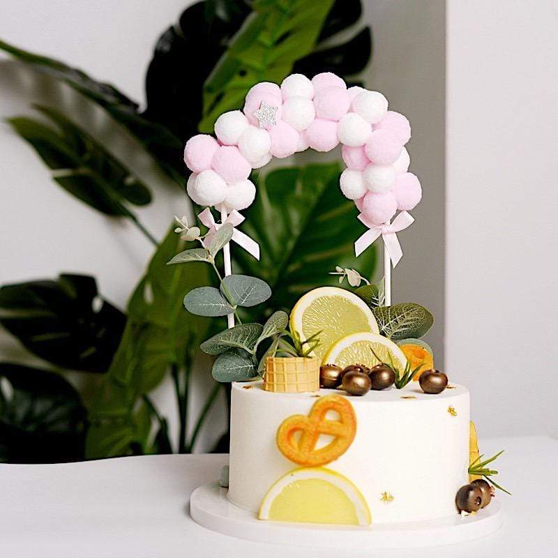 6" x 11" Cotton Balls Arch Cake Topper