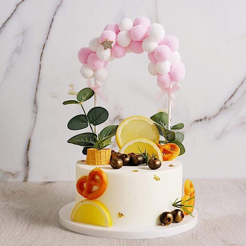 6" x 11" Cotton Balls Arch Cake Topper