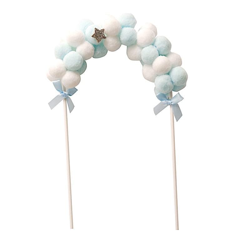 6" x 11" Cotton Balls Arch Cake Topper CAKE_TOP_001_L_BLUE
