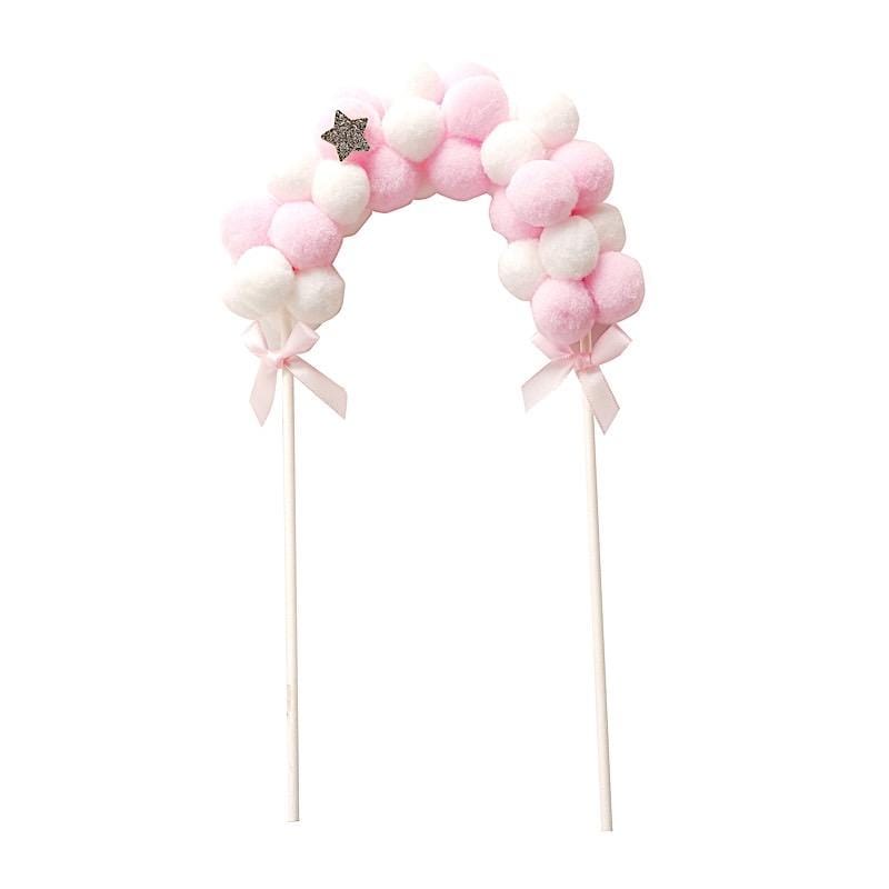 6" x 11" Cotton Balls Arch Cake Topper CAKE_TOP_001_L_PINK