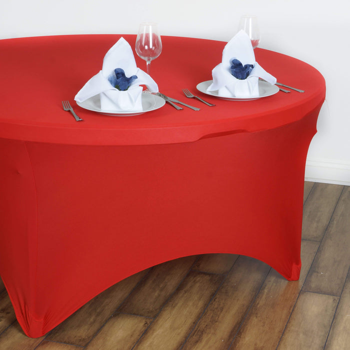 60" Fitted Spandex Round Tablecloth - Red TAB_SPX60_RED