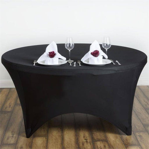 60" Fitted Spandex Round Tablecloth TAB_SPX60_BLK