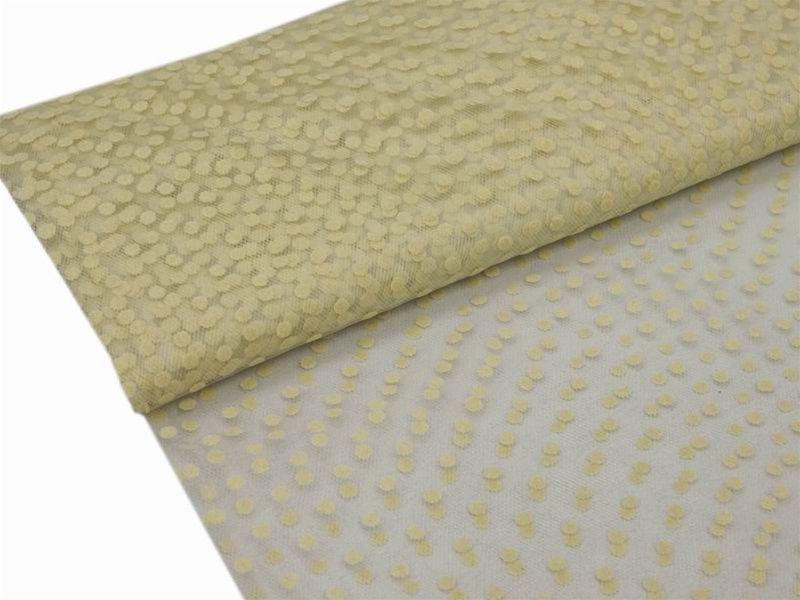 60" x 10 yards Wedding Tulle Roll with Polka Dots - Ivory TULA03_6010_IVR