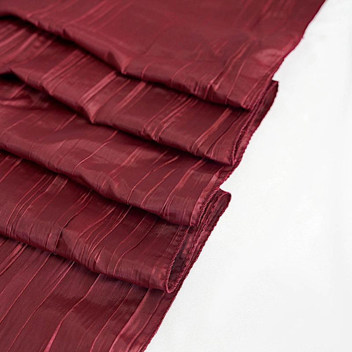 60" x 102" Metallic Crinkled Taffeta Rectangular Tablecloth - Burgundy TAB_ACRNK_60102_BURG