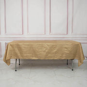 60" x 102" Accordion Metallic Crinkled Taffeta Rectangular Tablecloth - Gold TAB_ACRNK_60102_GOLD