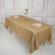 60" x 102" Accordion Metallic Crinkled Taffeta Rectangular Tablecloth - Gold TAB_ACRNK_60102_GOLD
