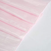 60" x 102" Accordion Metallic Crinkled Taffeta Rectangular Tablecloth - Pink TAB_ACRNK_60102_PINK