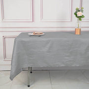 60" x 102" Metallic Crinkled Taffeta Rectangular Tablecloth - Silver TAB_ACRNK_60102_SILV