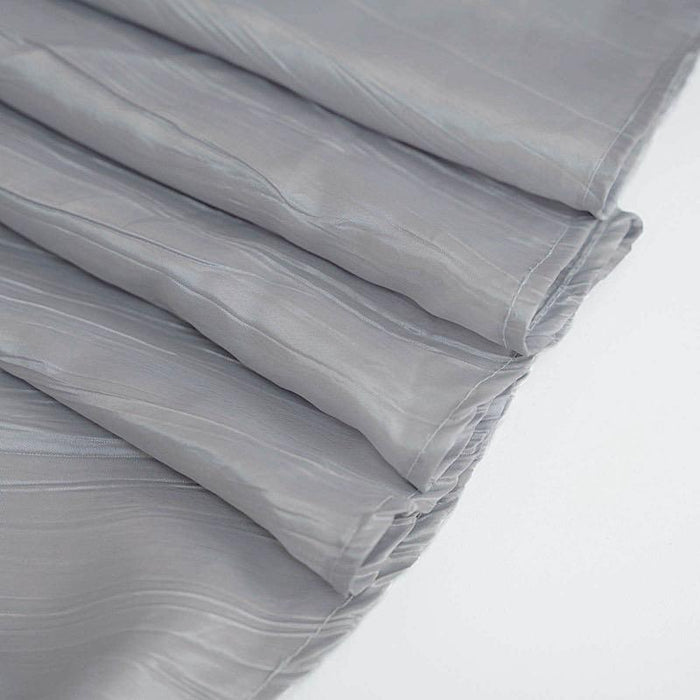 60" x 102" Accordion Metallic Crinkled Taffeta Rectangular Tablecloth - Silver TAB_ACRNK_60102_SILV