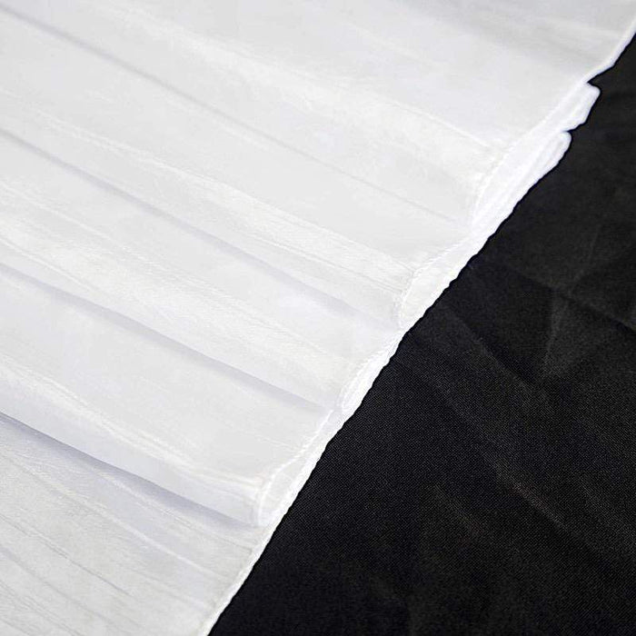 60" x 102" Accordion Metallic Crinkled Taffeta Rectangular Tablecloth - White TAB_ACRNK_60102_WHT