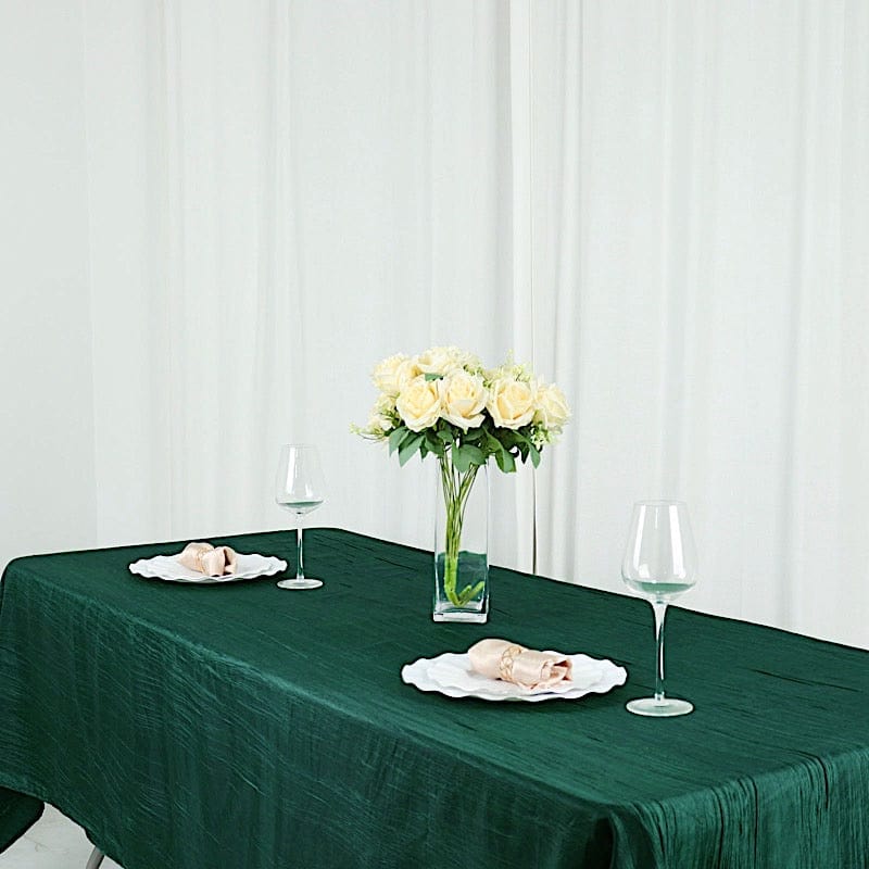 60" x 102" Accordion Metallic Crinkled Taffeta Rectangular Tablecloth