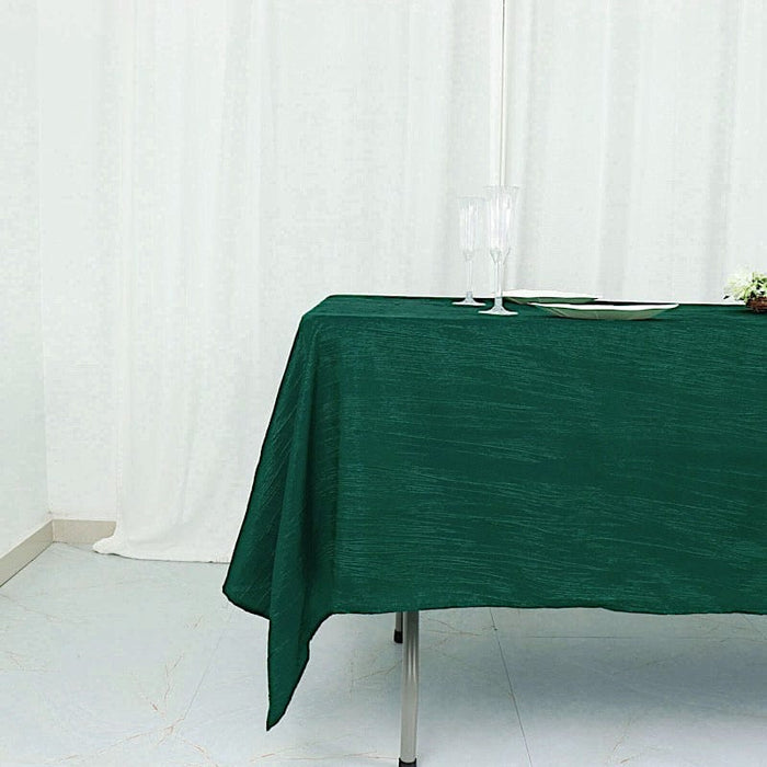 60" x 102" Accordion Metallic Crinkled Taffeta Rectangular Tablecloth