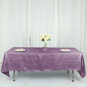60" x 102" Accordion Metallic Crinkled Taffeta Rectangular Tablecloth